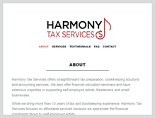 Tablet Screenshot of harmonytaxservices.com